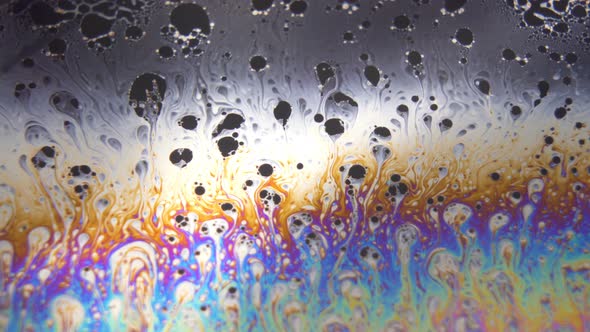 Colorful Liquid and Bubbles Moving Creating Relaxing Background