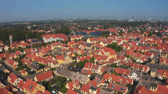 Aerial View of the Beautiful Small Yellow Rustic Houses