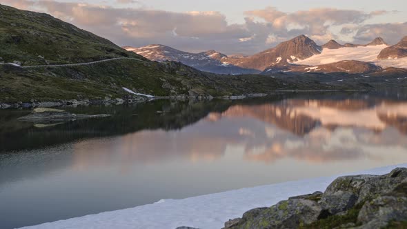 Jotunheimen Norway Sunset Timelapse (highest mountains in Scandinavia)