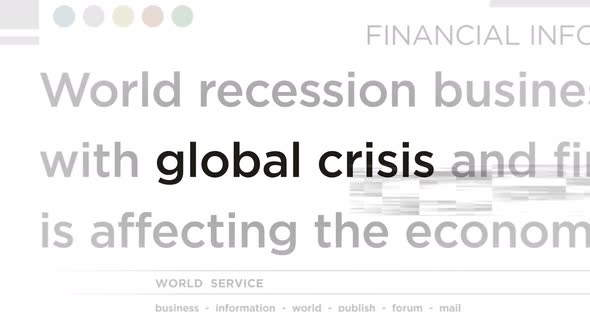 Headline titles media with global crisis economy crash seamless loop