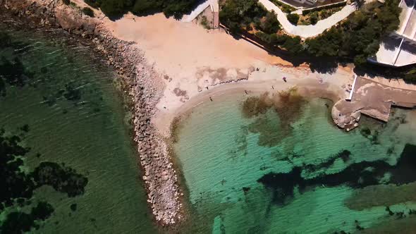 Calo de s'Alga beach in Ibiza, Spain