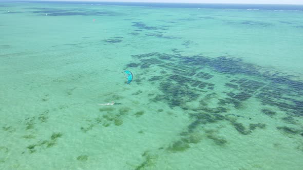 Zanzibar Tanzania  Kitesurfing Near the Shore