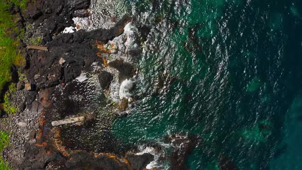 rugged coastline of rishiri island