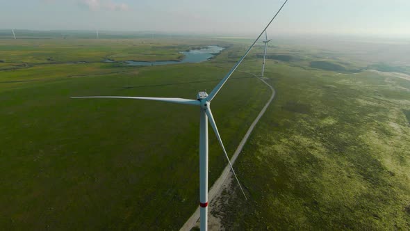 Flying at wind generators