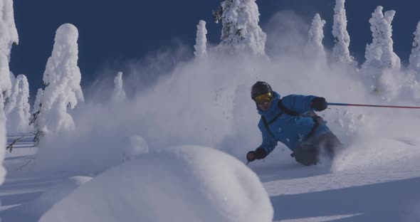 Downhill Skiers- Fresh Snow