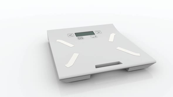 Screen on the Weight Scales Shows Loss of the Body Weight