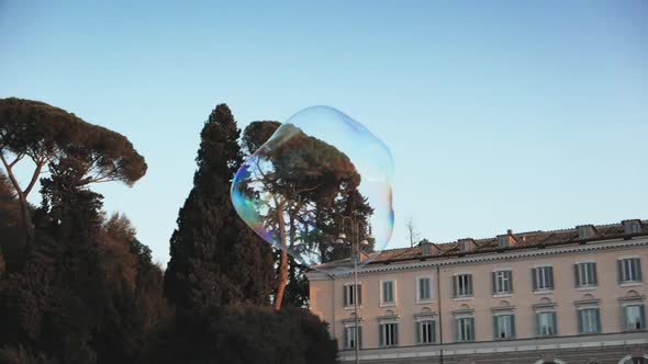 Soap Bubble Floating In Rome