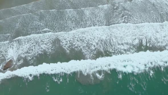 waves line beach break drone footage