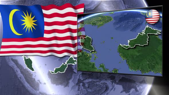 Malaysia Flag And Map Animation