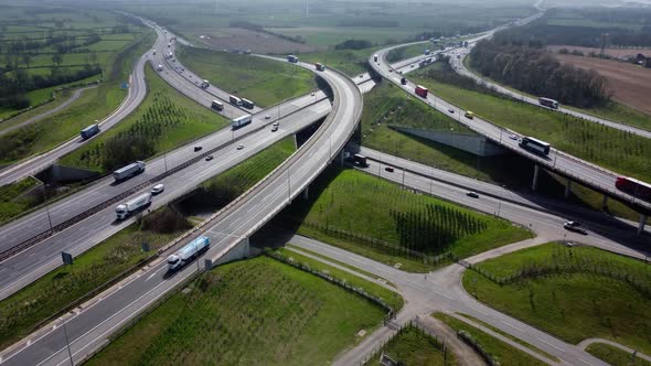 Calthorpe Interchange Aerial M1 M6 A14 Motorway Road Junction