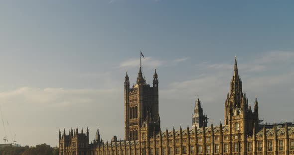 Timelapse of London, time lapse of Houses of Parliament, the iconic building and tourist attraction 