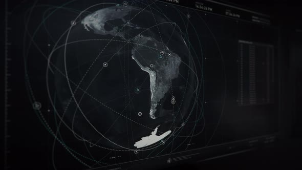 Identifying the coordinates of satellite connection networks on a map of Bolivia alt