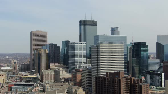 Minneapolis skyline aerial view cityscape 4k drone footage