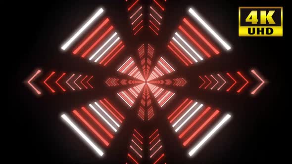 4K Red Expanding Diamonds VJ Lights