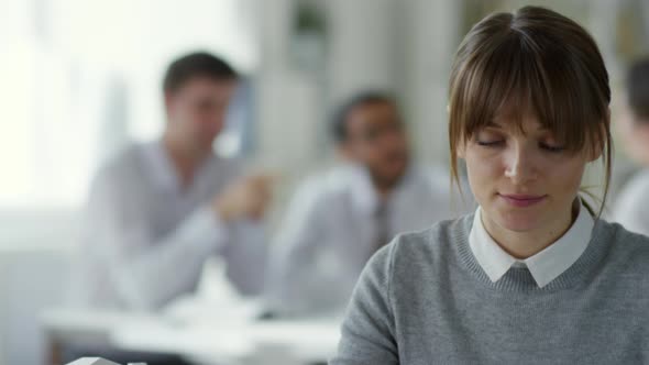 Portrait of Caucasian Businesswoman at Work