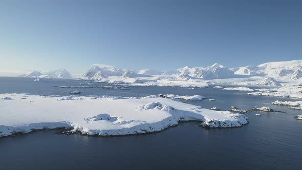 Arctic Epic Ocean Mountain Landscape Aerial View