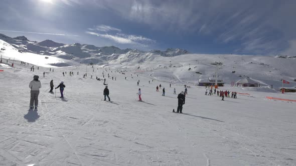 People skiing at a ski resort 