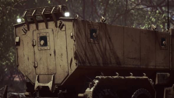 Convoy Armored Vehicle on the Road