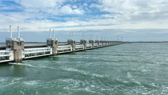 Flood Prevention Storm Surge Barrier to Protect the Netherlands from Rising Seas