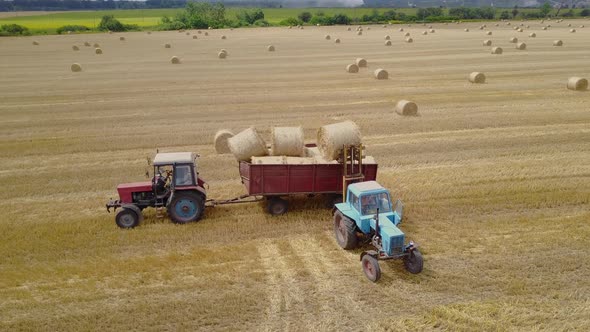 Semi Truck Loading Straw Bales