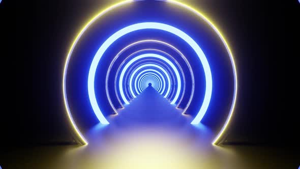 Blue Ring With Yellow Shinning Vj Loop Background HD