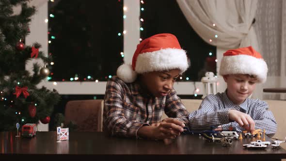 Christmas Kids Playing with Toys.