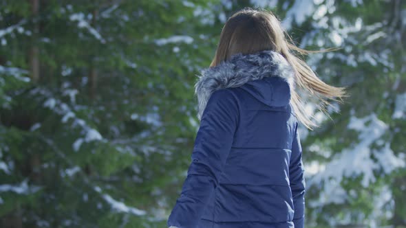 Girl enjoying a winter day