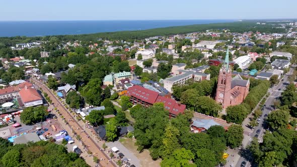 Aerial View of the Palanga Resort Town in Lithuania