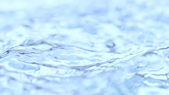 Super Slow Motion Shot of Waving Blue Clear Water at 1000Fps