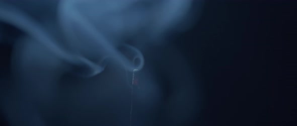 Beautiful white smoke of incense