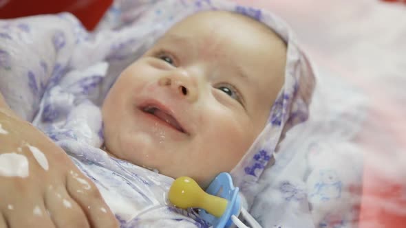 Newborn Baby in the Bath