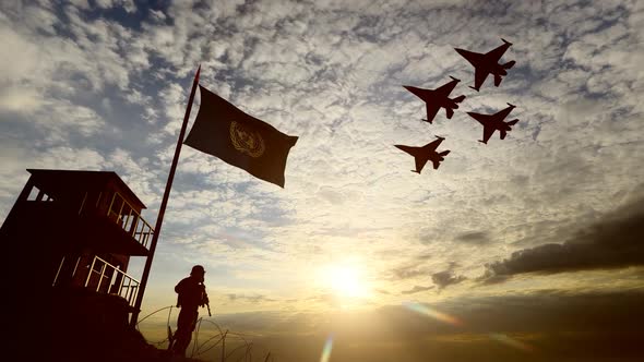 United Nations Military and Combat Aircraft Demonstration at the Border