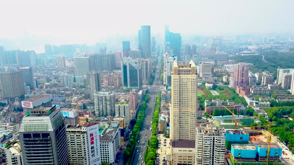 Changsha Changsha City Lushan Road High Rise Aerial Photography 4K