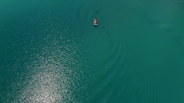 Colorful Green Lake at Alps Switzerland Europe