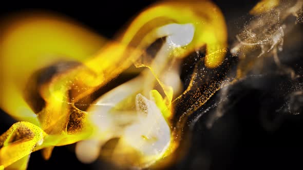 Golden Fluid Particles Background Loop 4K