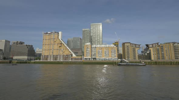 The Isle of Dogs district on the riverside, London