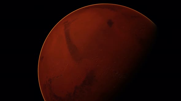Red Planet Mars in the Starry Sky