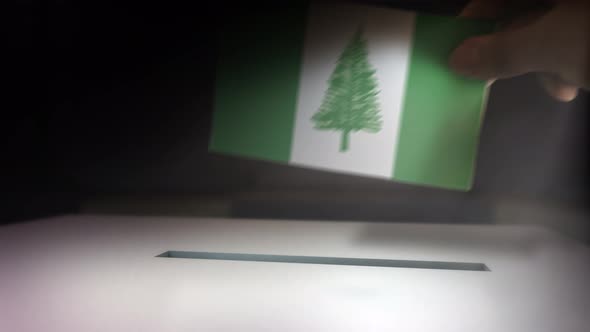 Compositing Hand Voting To Flag OF Norfolk Island