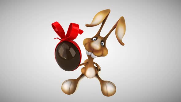 Fun rabbit with an easter egg