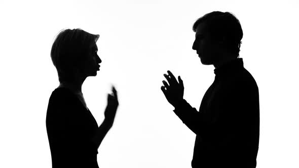 Wife Shouting at Young Husband Smoking in Front of Her, Bad Habits, Quarrel