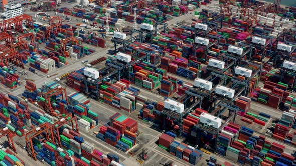 Kwai Chung Cargo Terminal in Hong Kong city