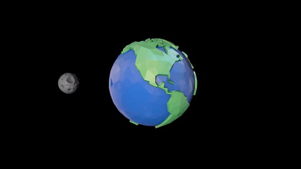 Low Poly Earth and Moon alt