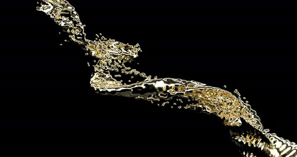 Golden Liquid Swirl 3d Realistic alt