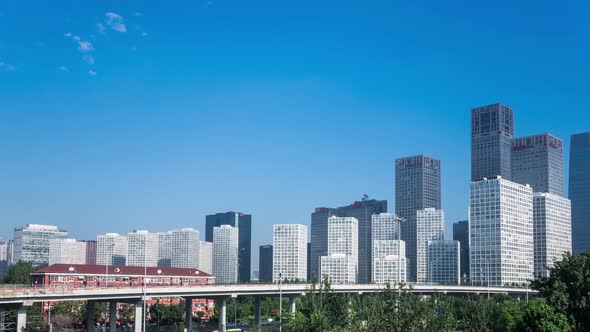 Time lapse of Jianwai SOHO,the beijing CBD skyline ,China