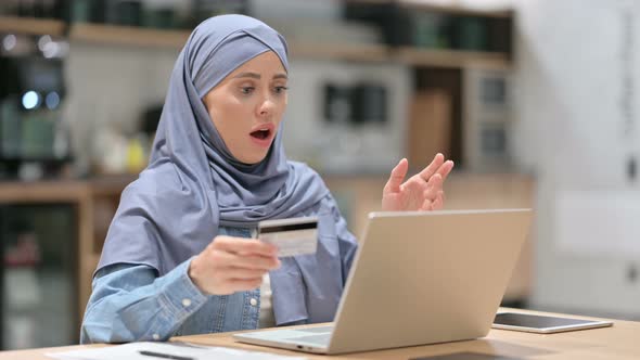 Online Shopping Payment Loss on Laptop By Arab Woman 