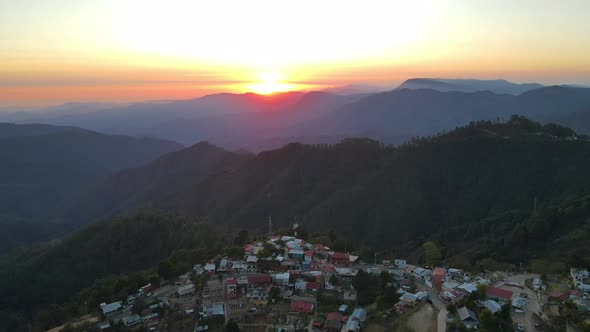 San Jose del Pacifico, Sunset Droneshot, Oaxaca Mexico 4k