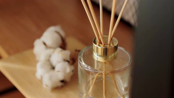 Aroma Reed Diffuser on Wooden Shelf