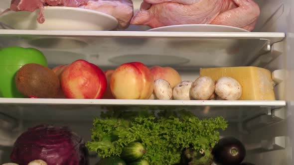 Full Refrigerator of Fresh Healthy Food