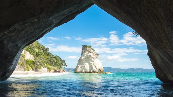 Cathedral Cove in New Zealand