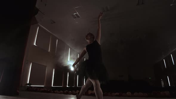 Slow Motion Of An Excellent Graceful Ballerina Dancing Modern Ballet